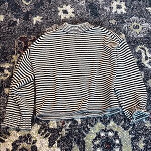 Jcrew 2025 roll neck sweater in black and white stripe size M.